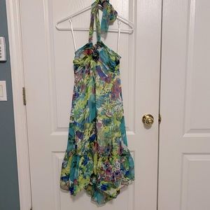 Vibrant lightweight women’s sundress tie neck NWT